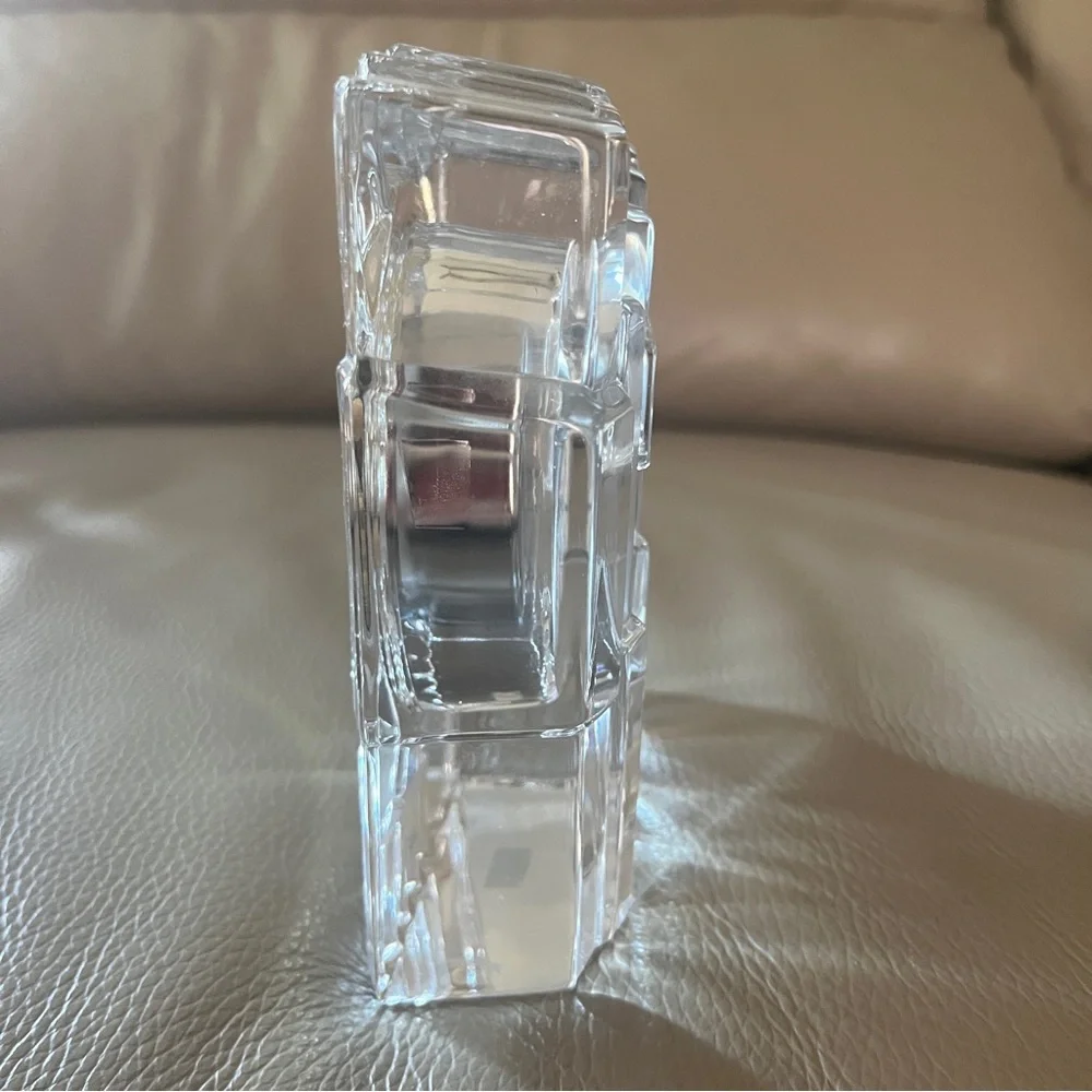 SEIKO CLOCK QUARTZ LEAD CRYSTAL JAPAN 5.75” clear cut desktop Battery Operated